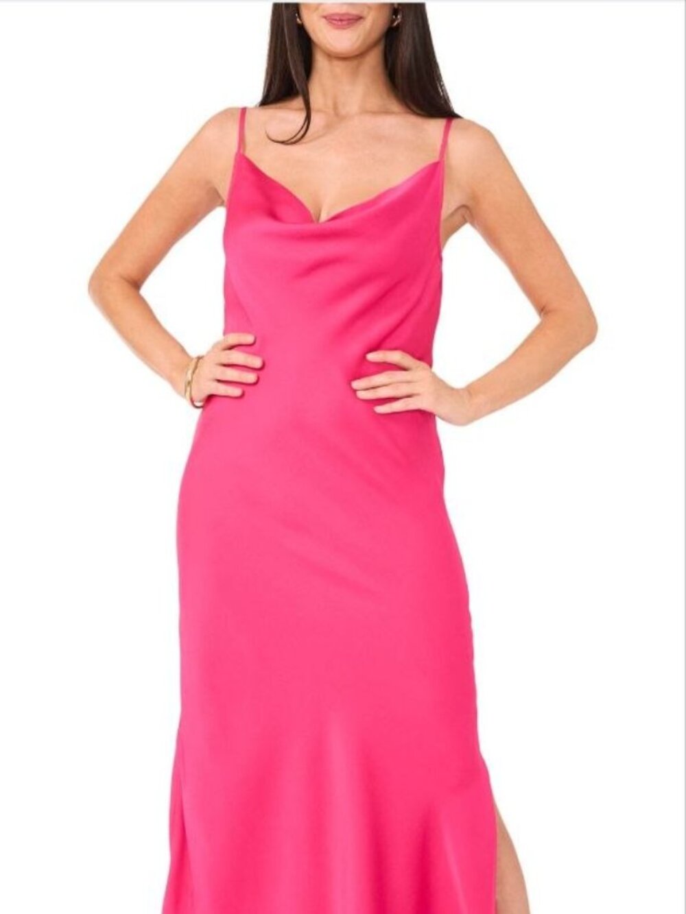 $119 Vince Camuto Cowl Neck Satin Slip dress Pink Size 0